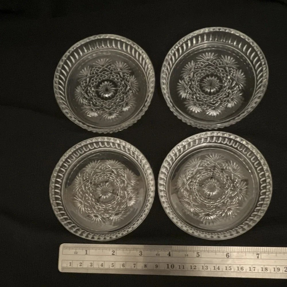 Crystal Clear Industries Essex Clear Glass Coasters Set of 4 Discontinued